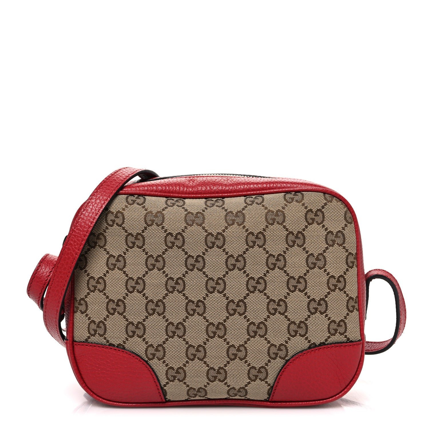 Gucci Monogram Dollar Calfskin Mini Bree Messenger Bag Red