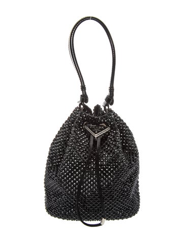 Prada Enameled Metal Triangle Top Handle Bag