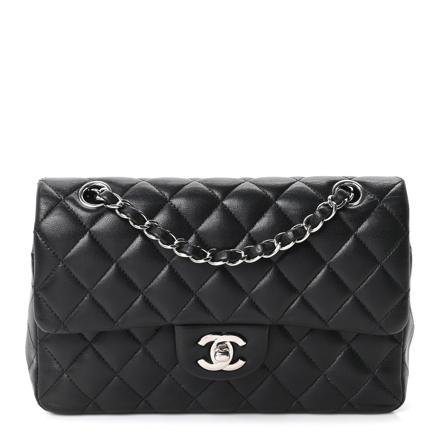 Chanel Lambskin Quilted Small Double Flap Black