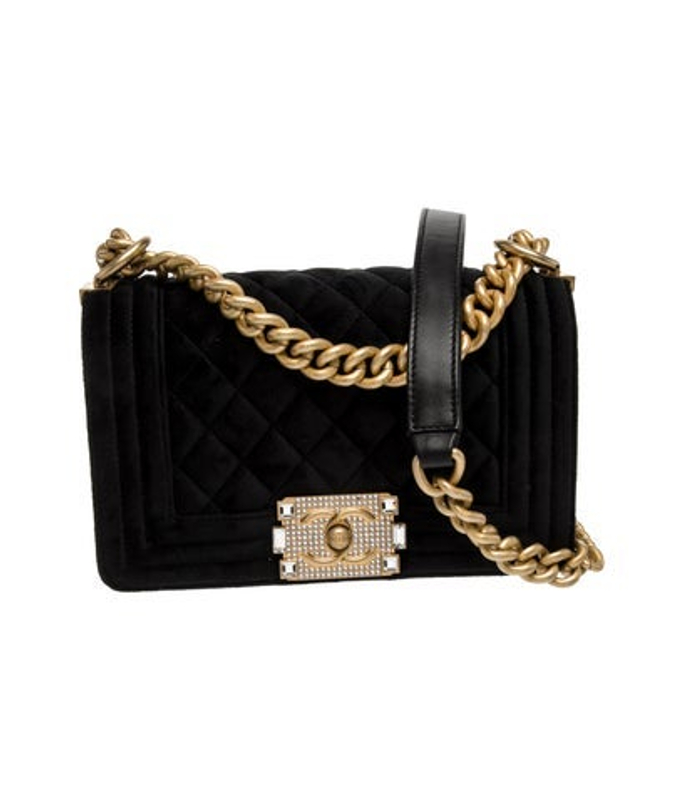 Chanel Small Strass Velvet Boy Bag