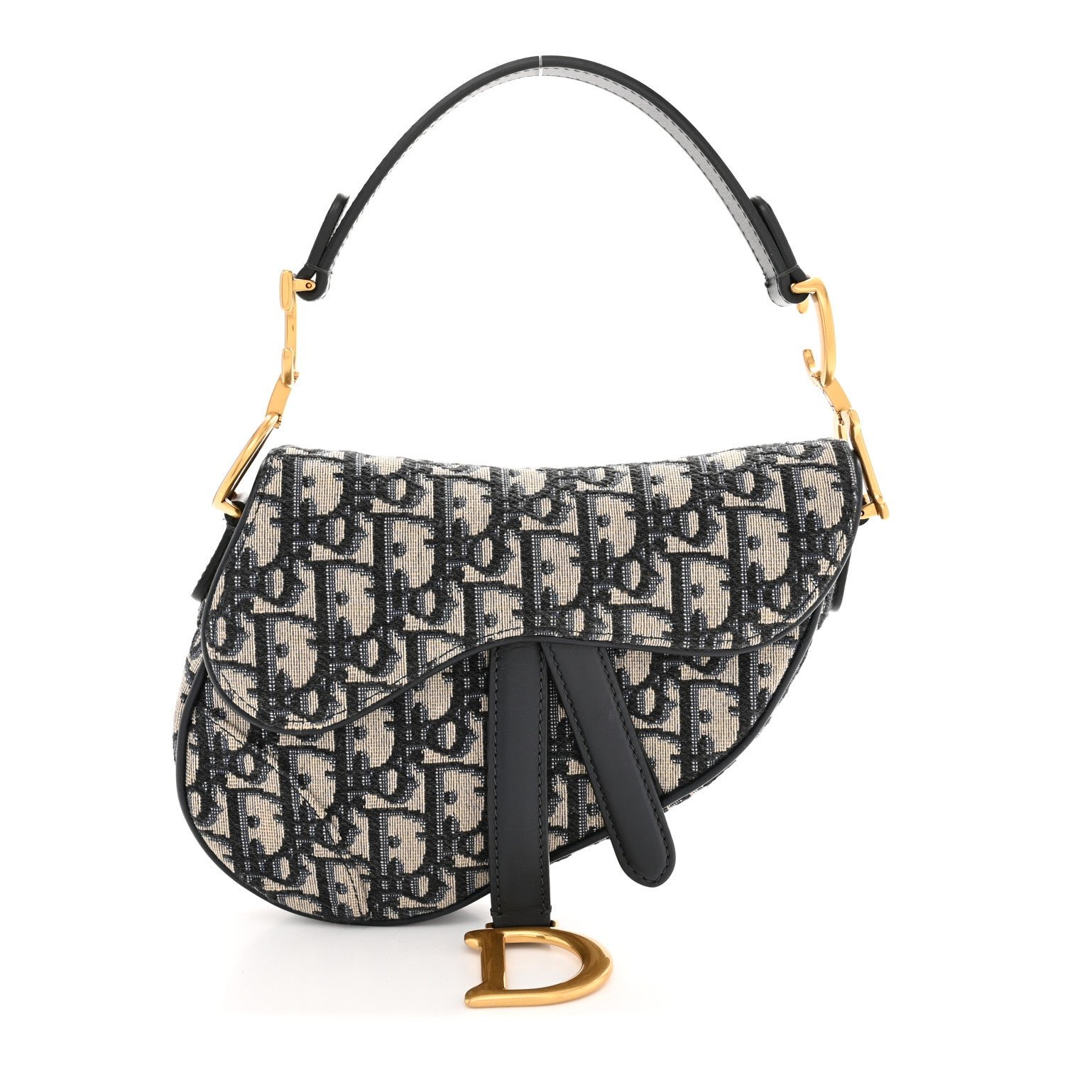 Christian Dior Oblique Mini Saddle Bag Blue
