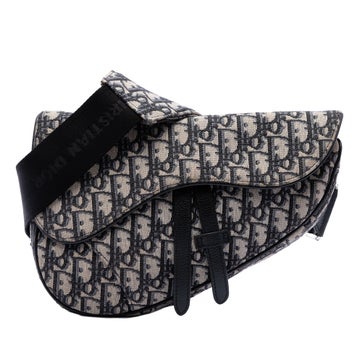 Oblique Canvas and Calfskin Saddle Crossbody
