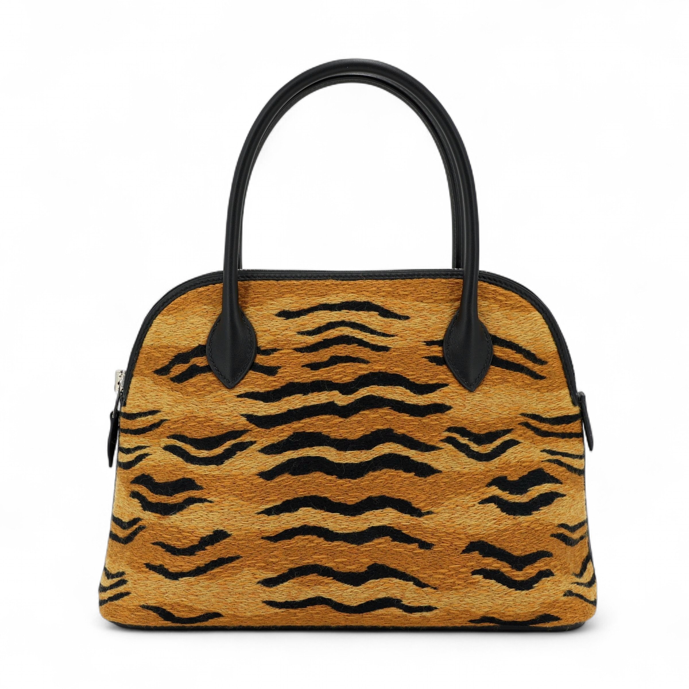 Hermes Unused ( Rank NS ) HERMÈS Limited Edition Bolide 27 Tiger Black (89) Swift Palladium hardware A (2017)