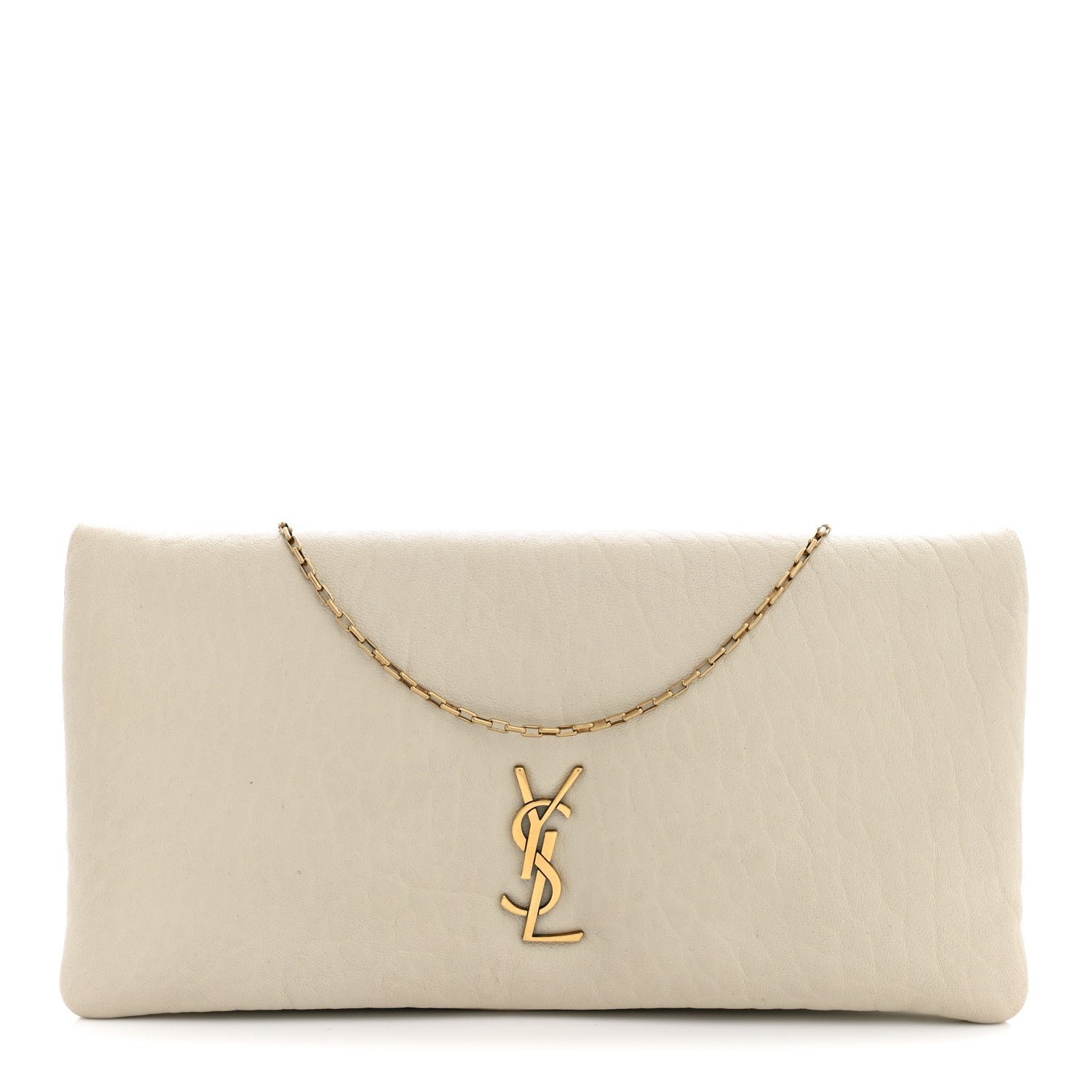 Saint Laurent Padded Lambskin Mini Calypso Wallet On Chain WOC Crema Soft
