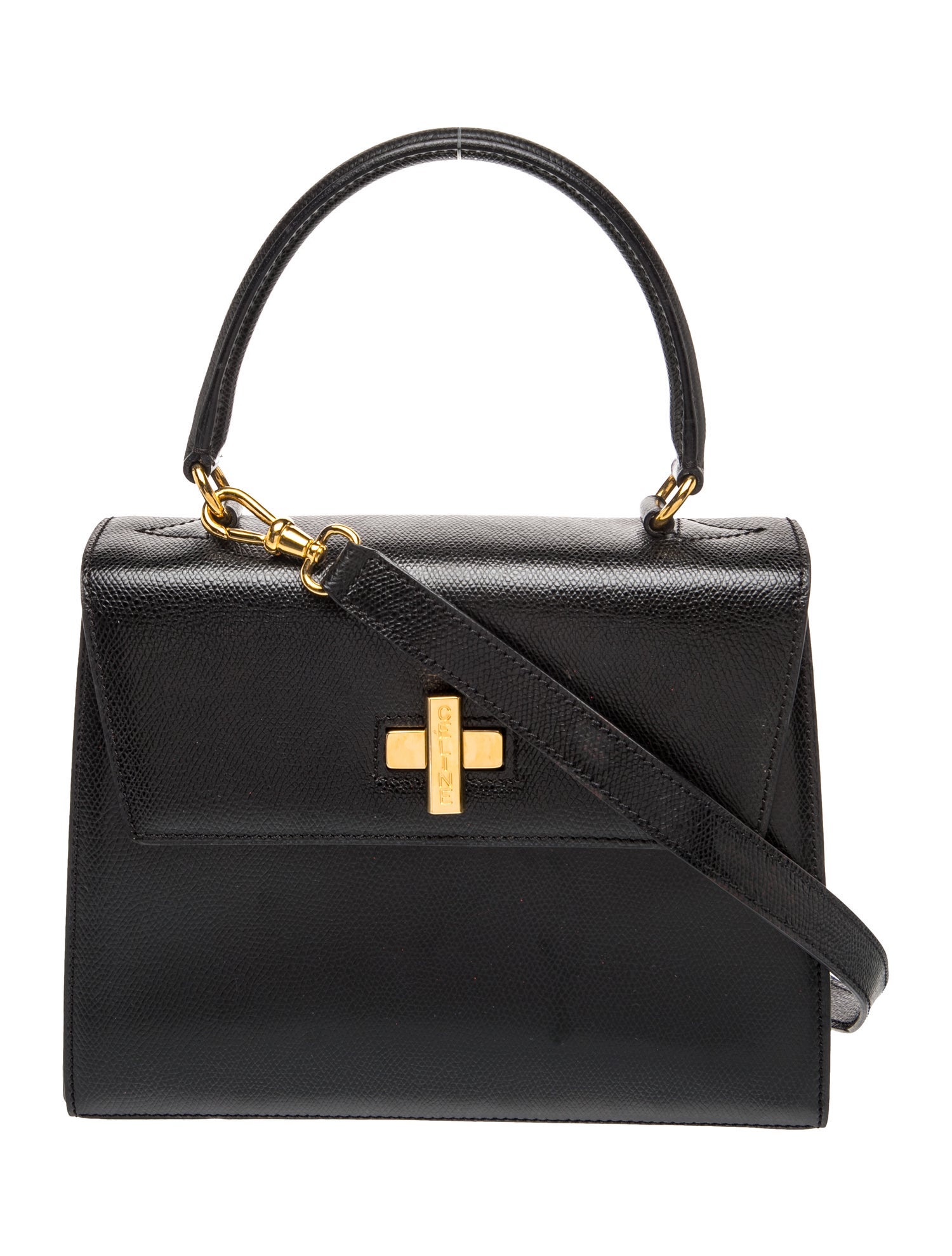 Leather Top Handle Bag Small Vintage