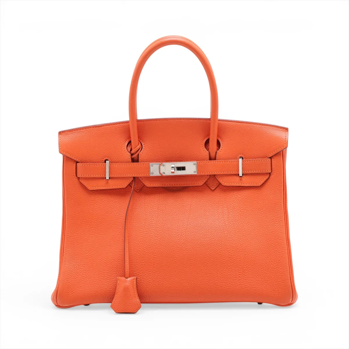 Hermès Birkin 30 Le Tournay Togo Orange Silver Metal Fittings
