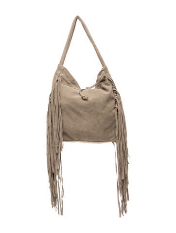 Suede Top Handle Bag
