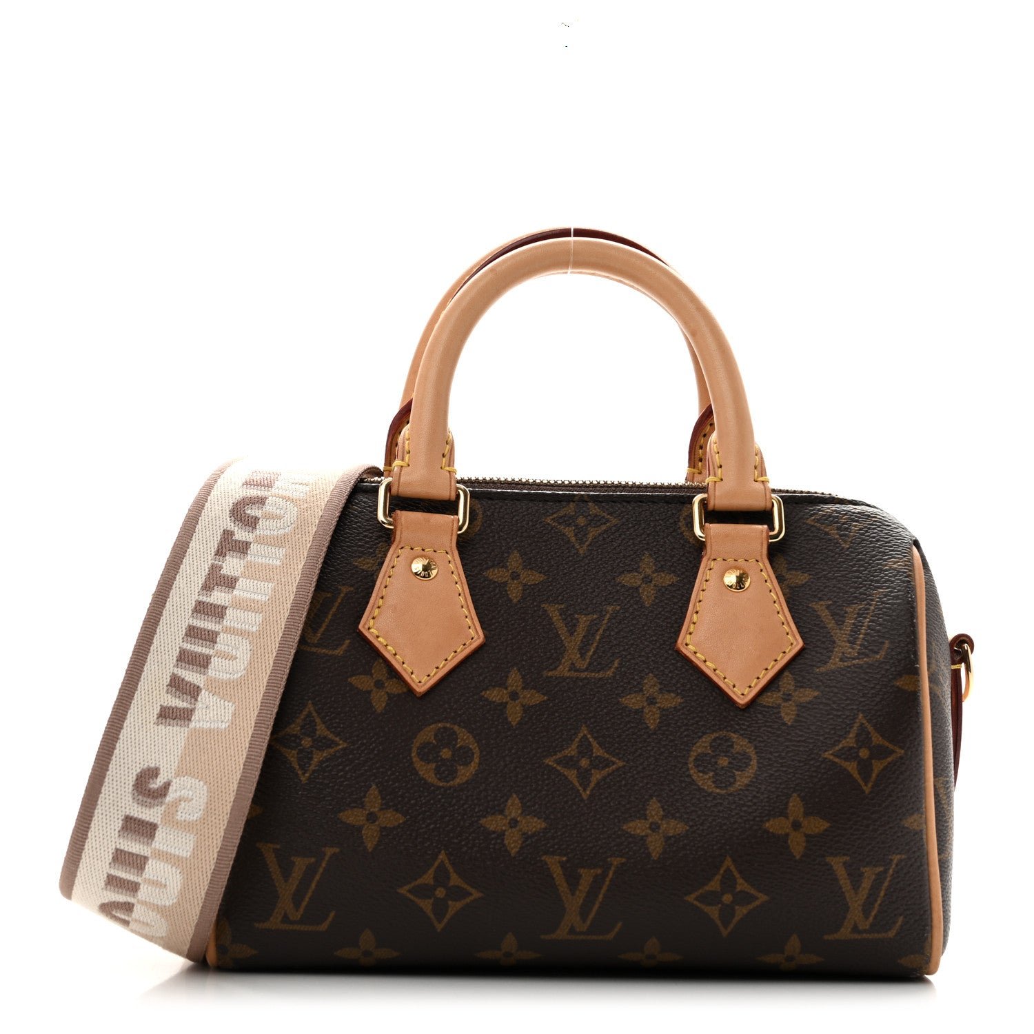Louis Vuitton Monogram Speedy Bandouliere 20 Beige