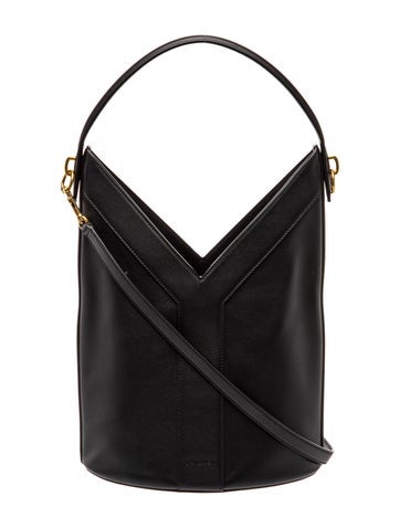 Calfskin Y Long Shoulder Bucket Bag 2025