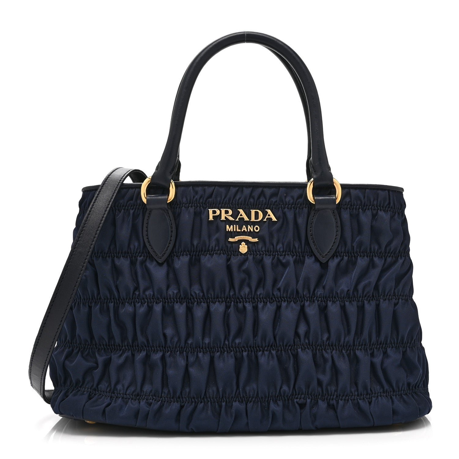 Prada Tessuto Nylon Gaufre Small Tote Baltico