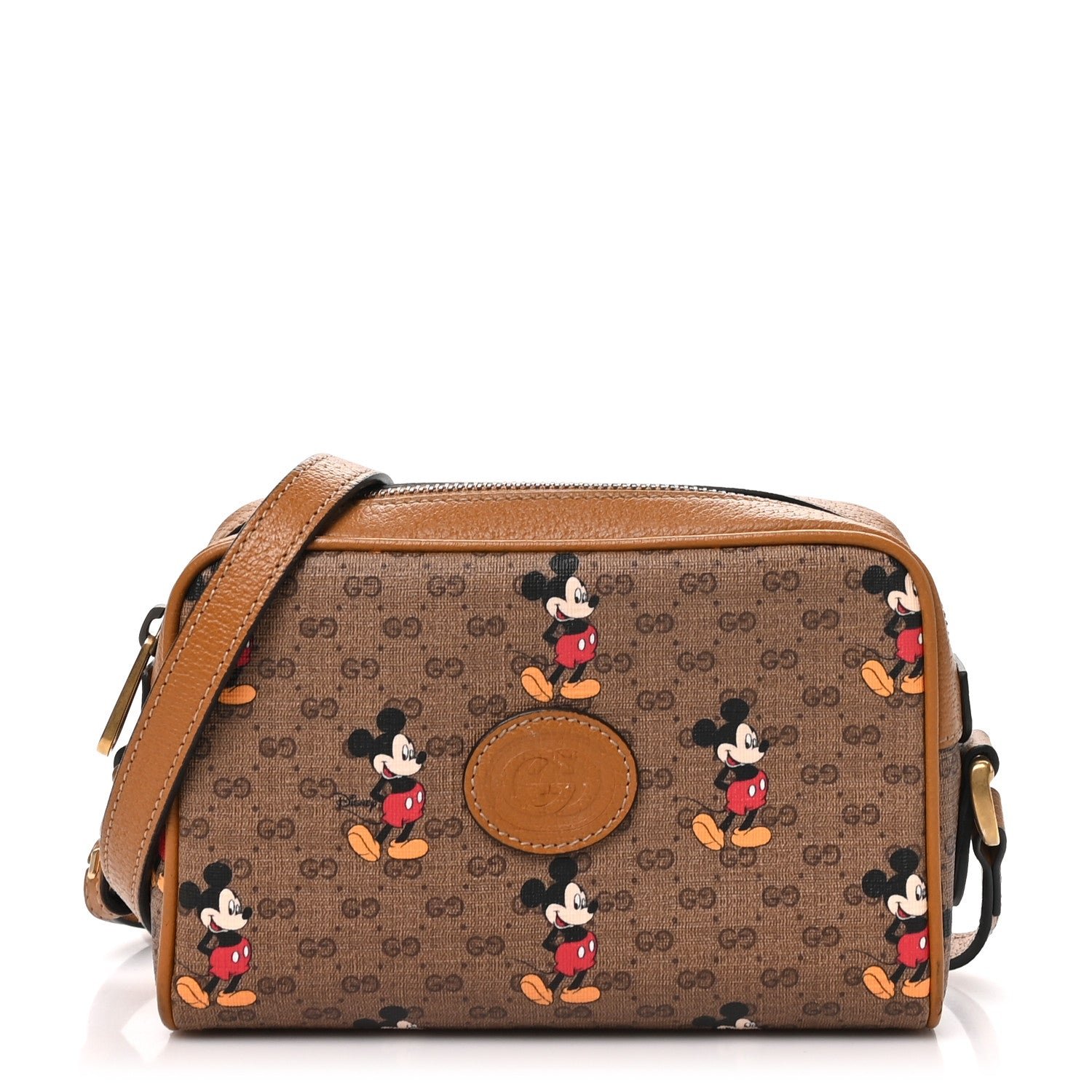 Gucci X DISNEY Mini Vintage GG Supreme Monogram Mickey Mouse Shoulder Bag Beige Vintage Sun Oil
