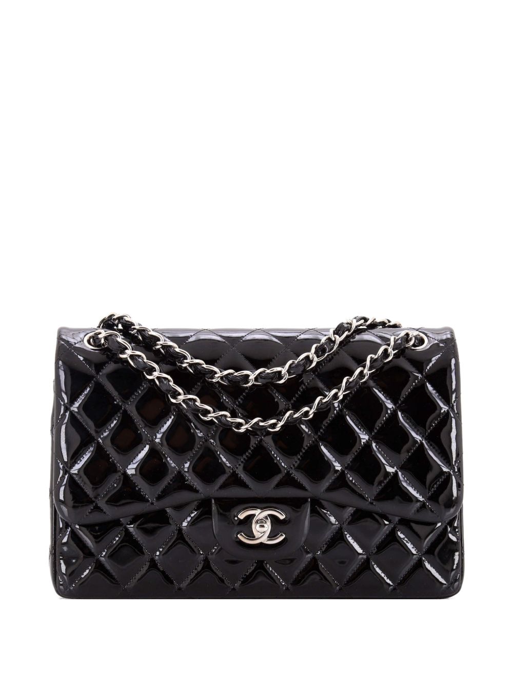 Classic Double Flap Bag Quilted Patent Jumbo shoulder bag