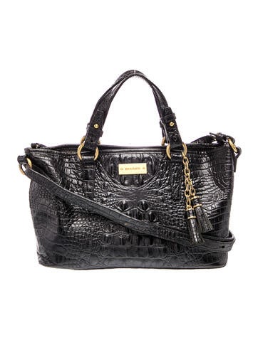 Brahmin Embossed Leather Top Handle Bag