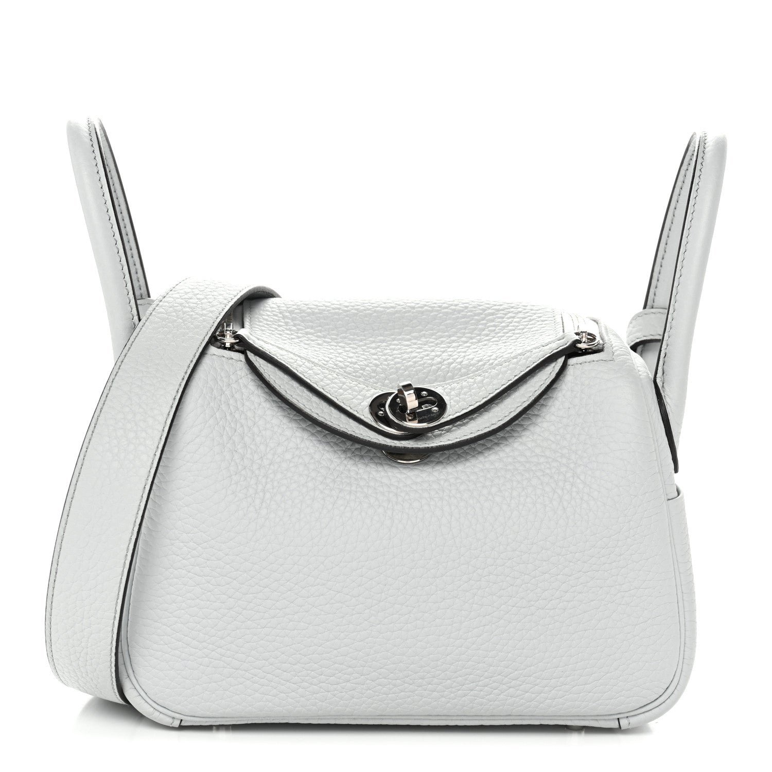 Hermes Taurillon Clemence Mini Lindy 20 Bleu Pale