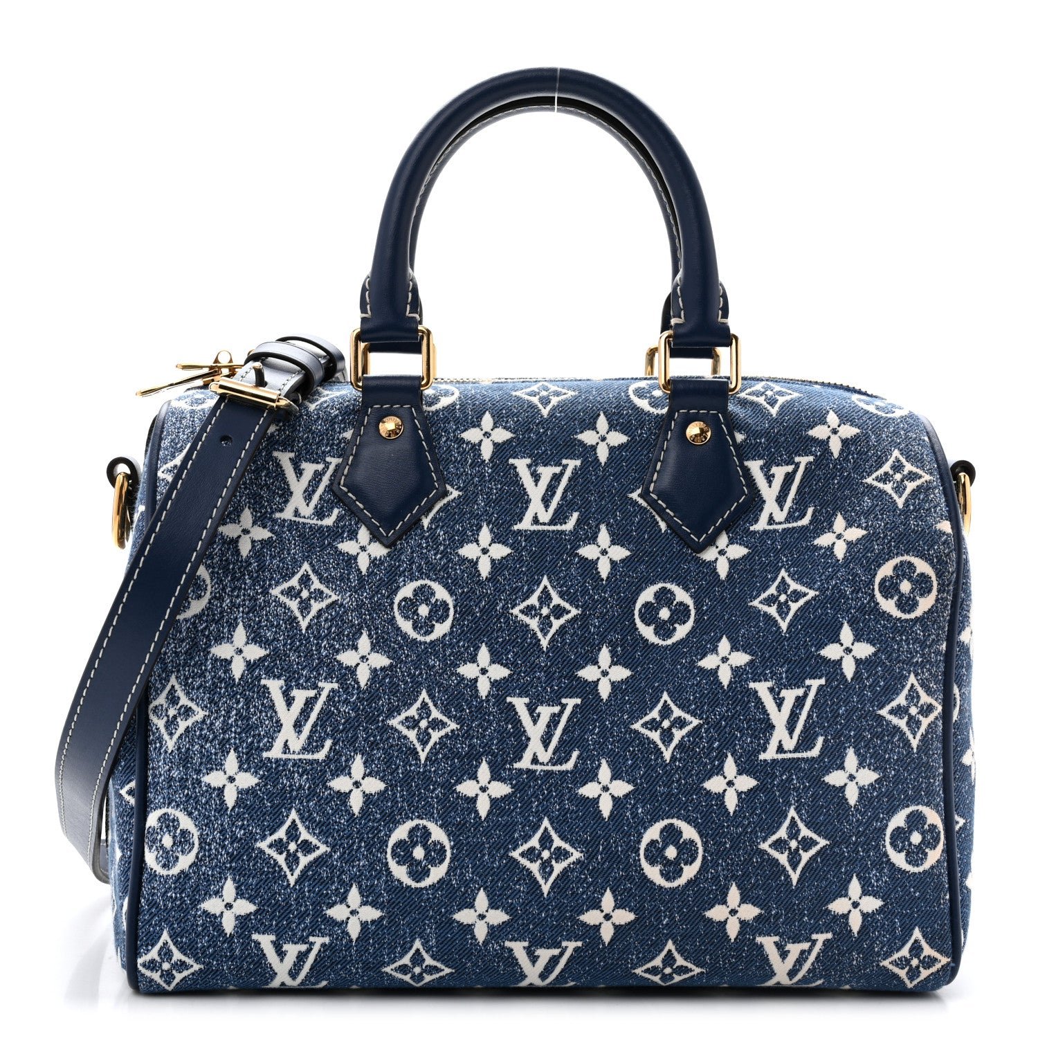 Louis Vuitton Monogram Jacquard Denim Speedy Bandouliere 25 Bleu