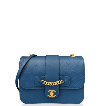 Calfskin Front Chain Flap Bag