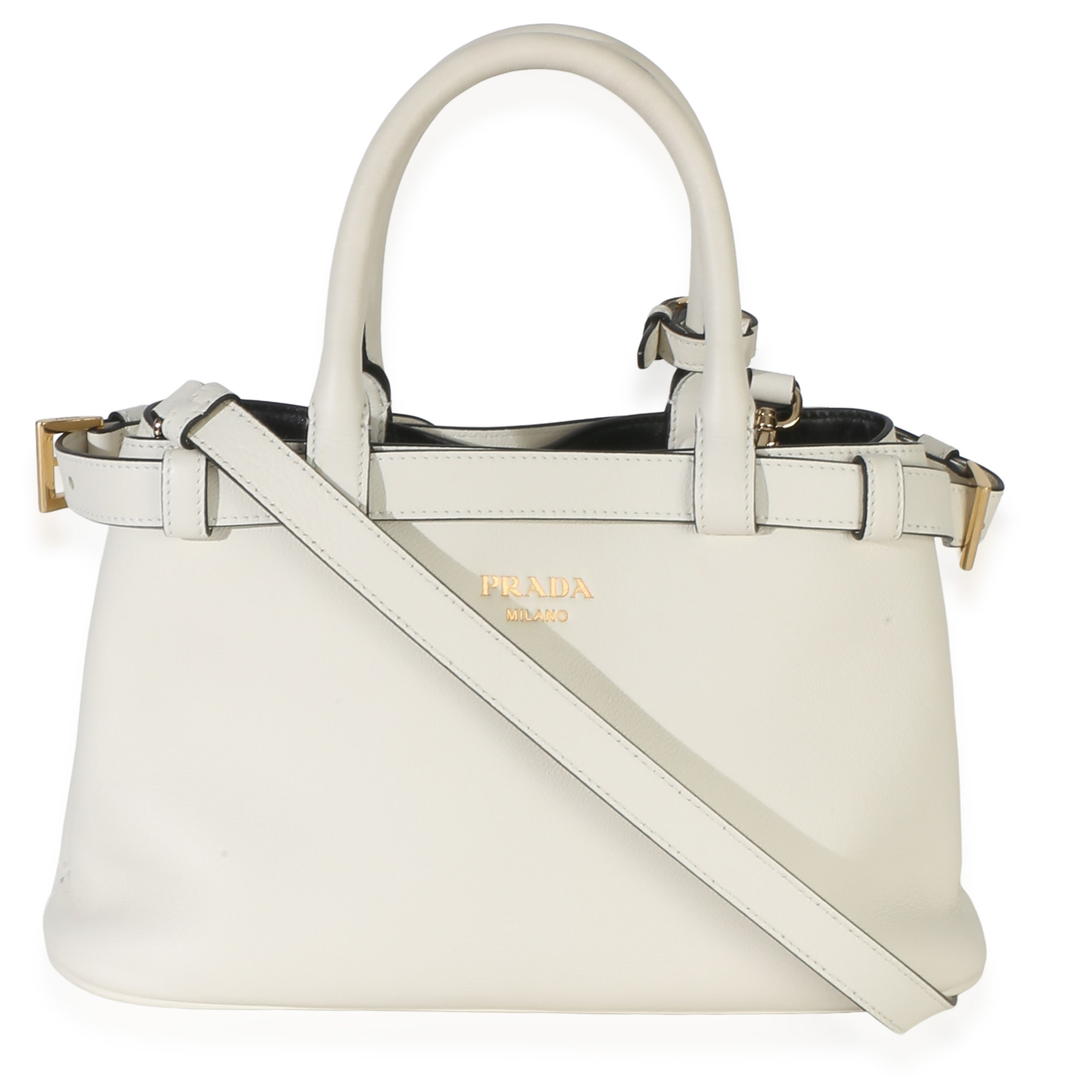 White Nappa Small Belt Shoulder Bag