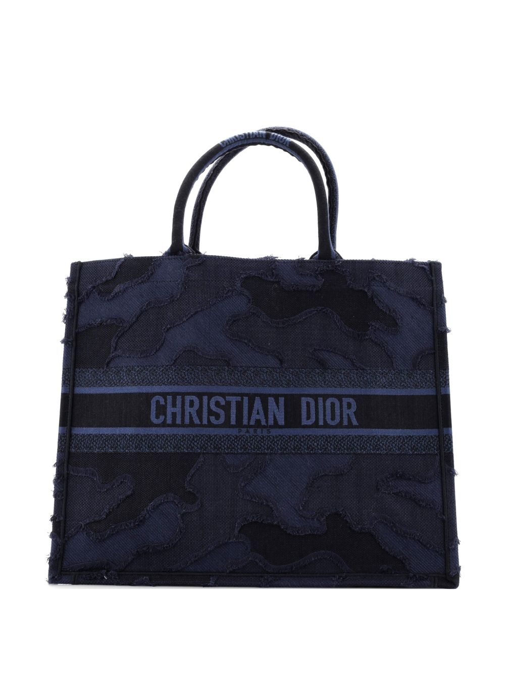 Book Camouflage Embroidered Canvas Large tote bag