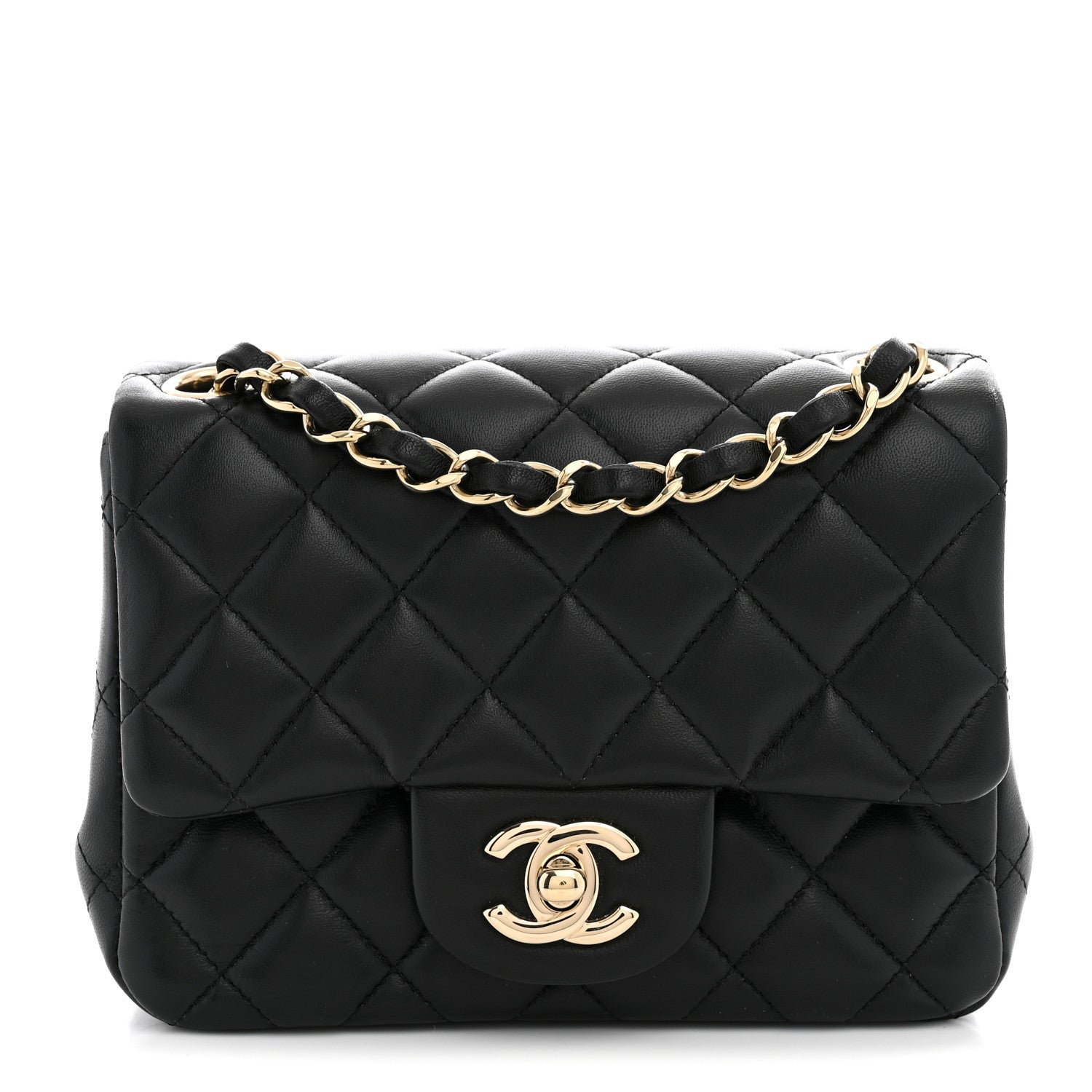 Chanel Lambskin Quilted Mini Square Flap Black