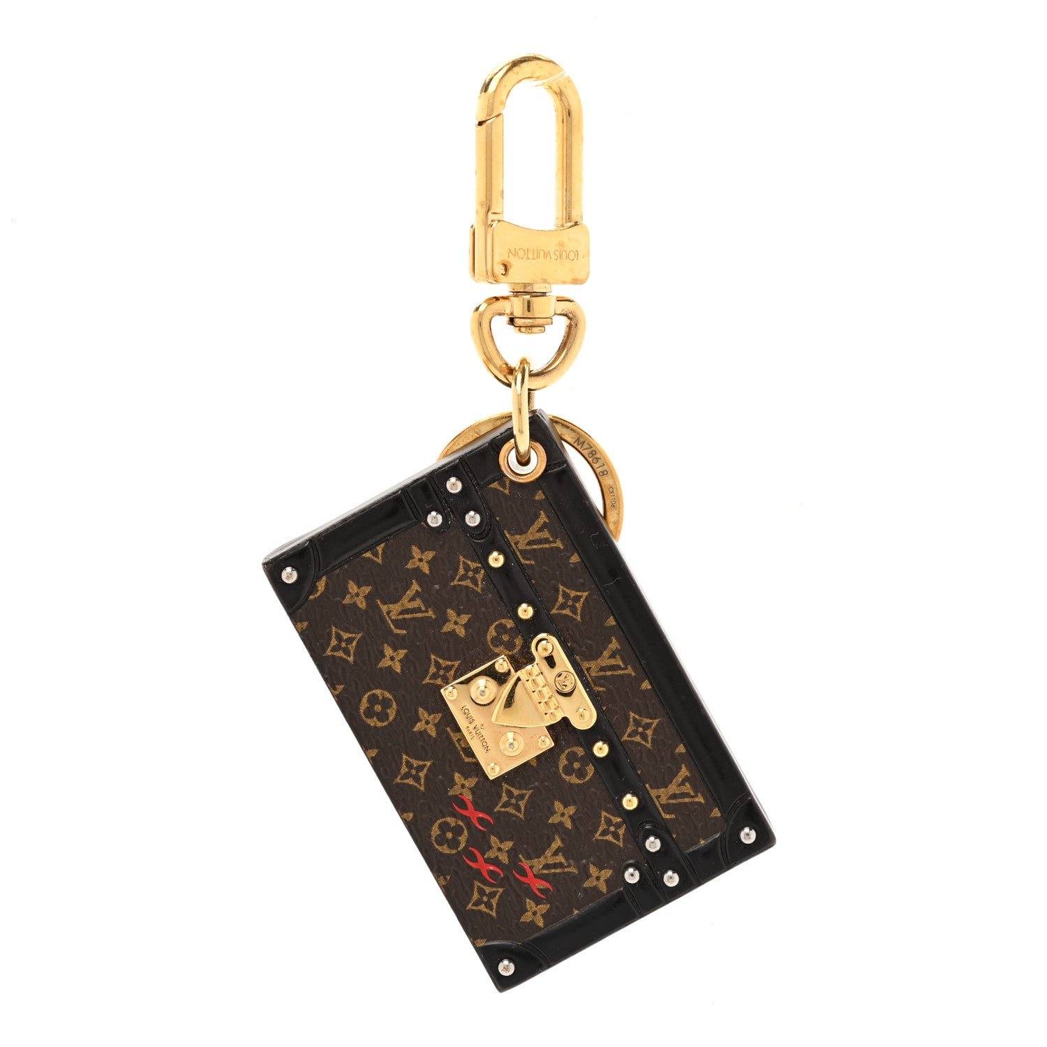 Louis Vuitton Petite Malle Bag Charm Key Holder Brown