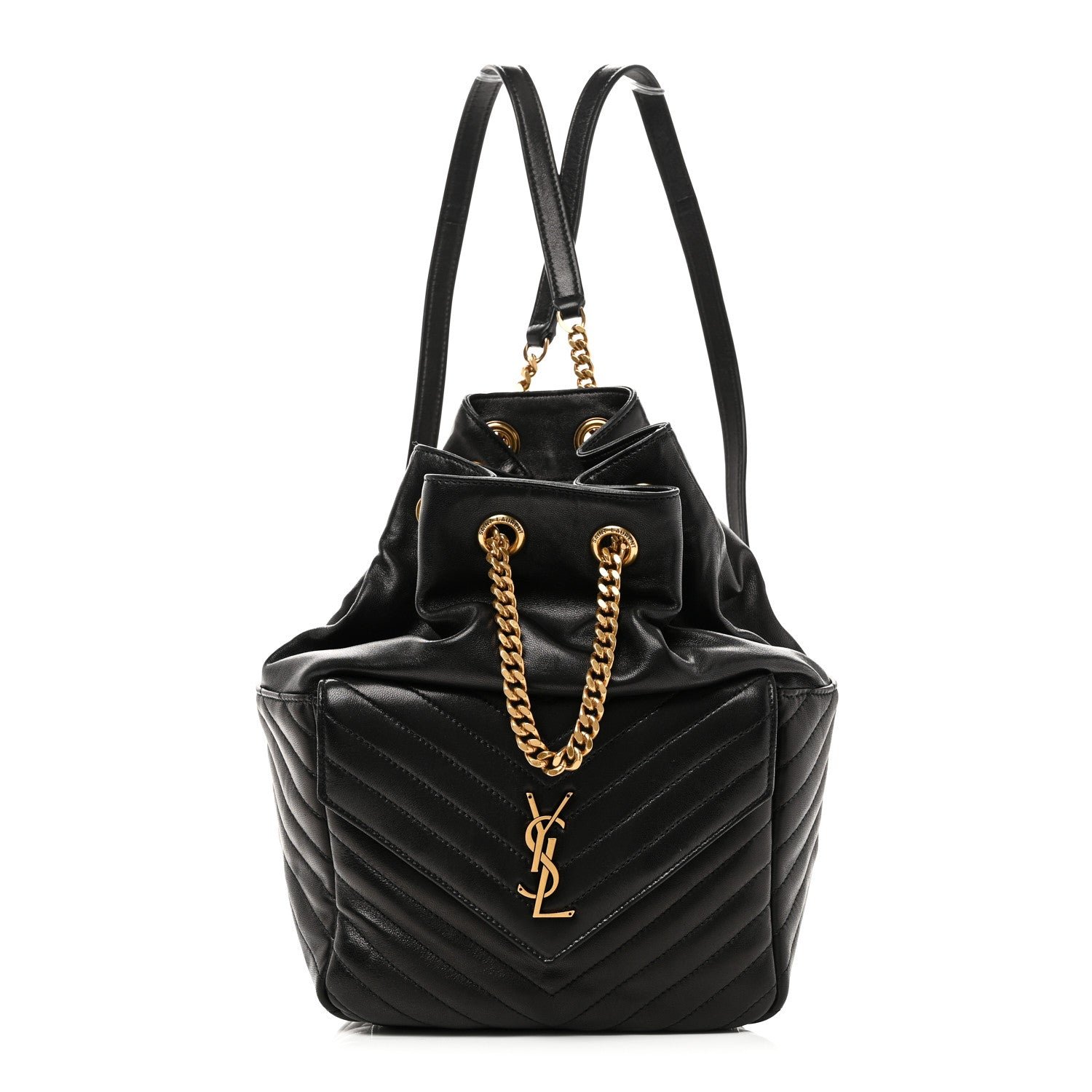 Saint Laurent Saint Laurent Lambskin Matelasse Monogram Joe Backpack Black