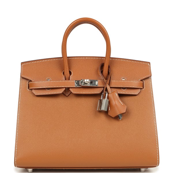 Hermes Hermes Birkin Sellier 25 Gold Epsom Palladium Hardware