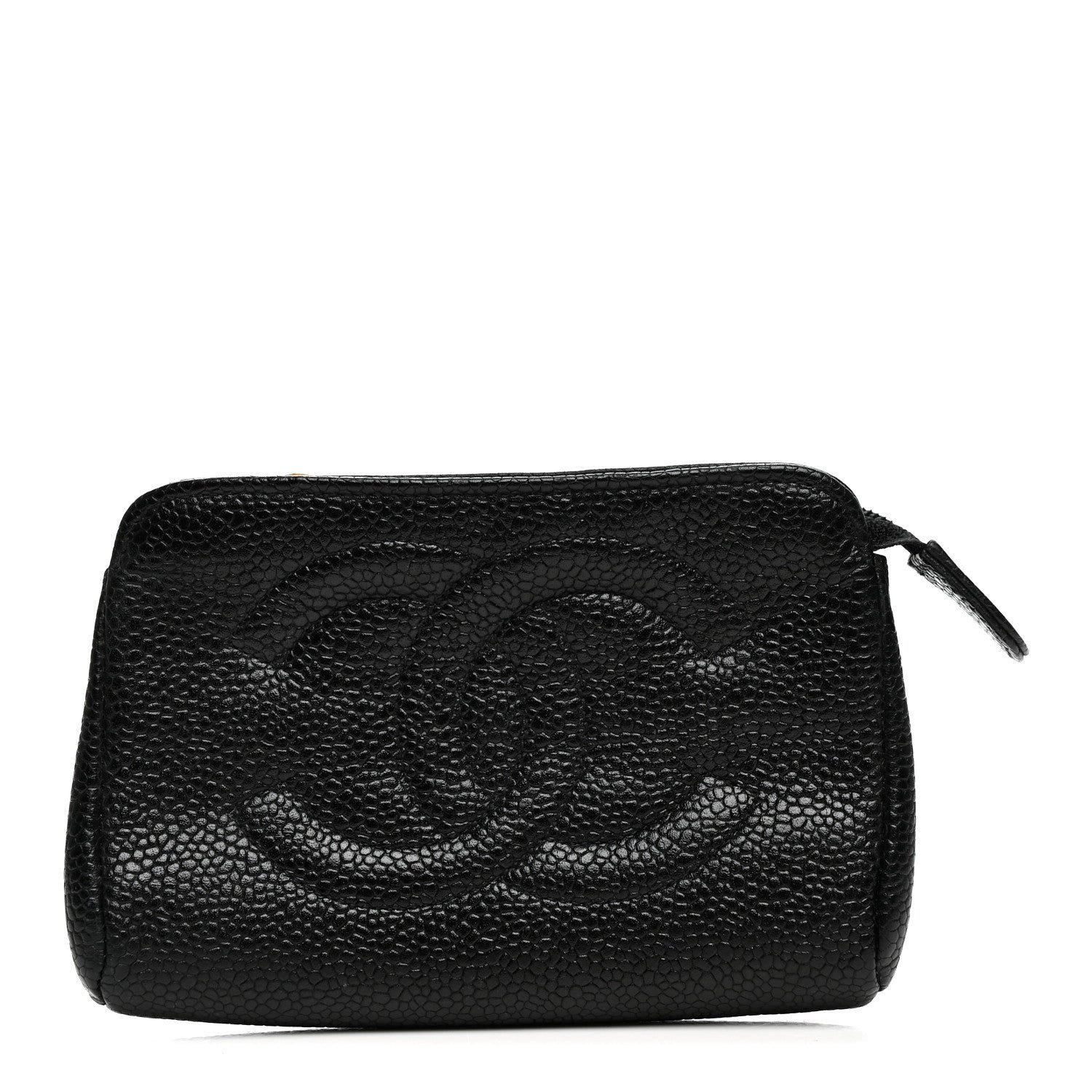 Chanel Caviar Timeless CC Cosmetic Pouch Black