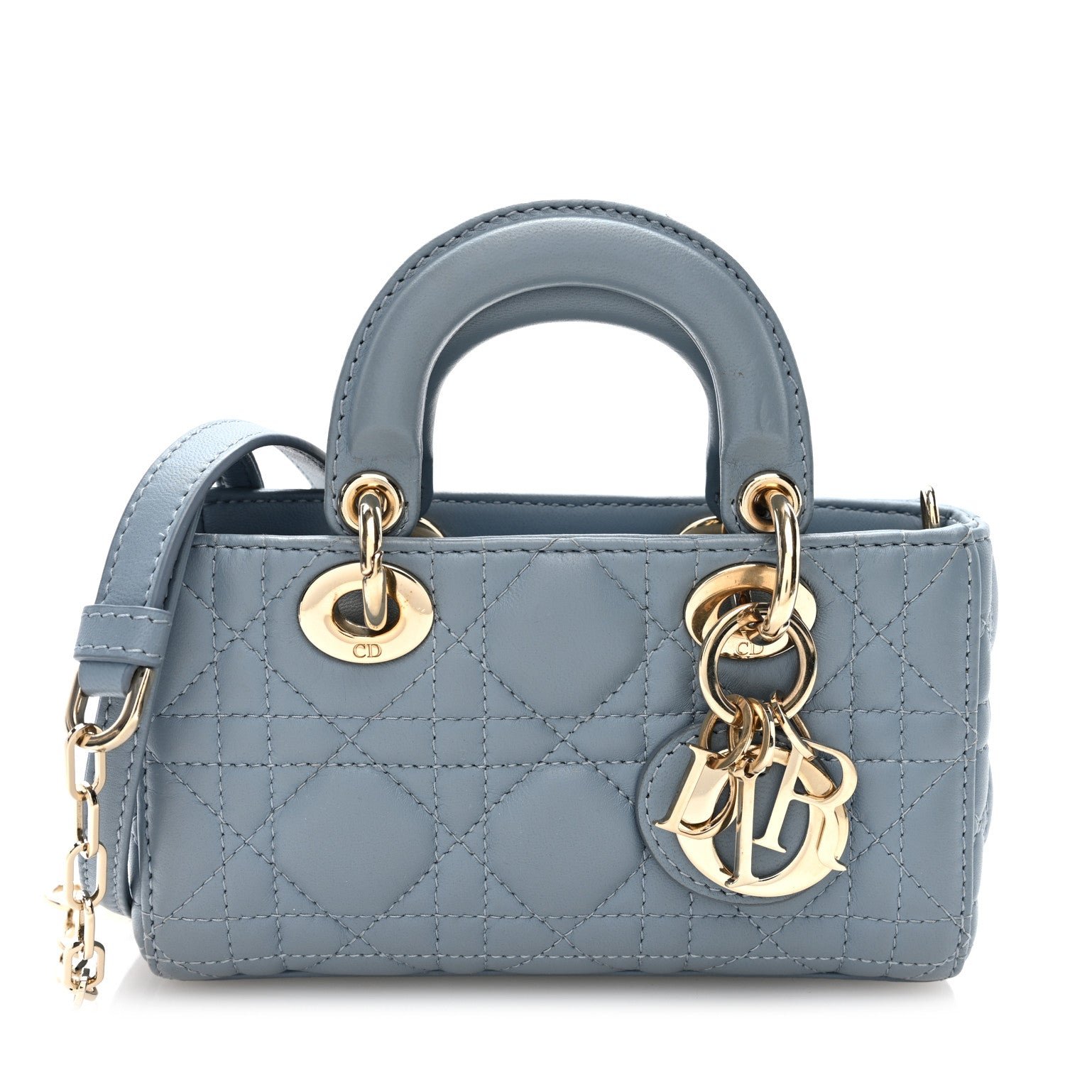 Christian Dior Lambskin Cannage Micro Lady D-Joy  Cloud Blue