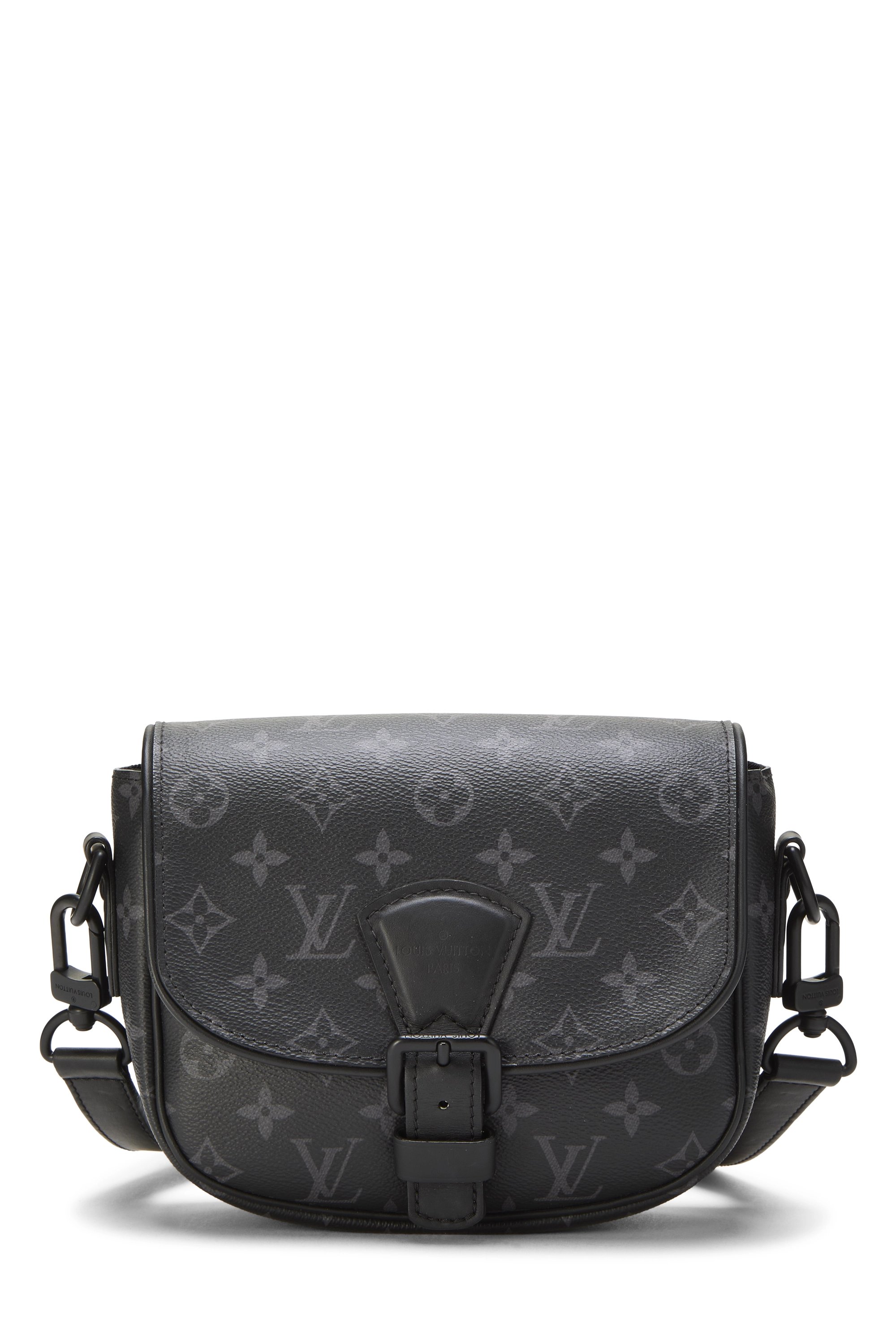 Black Monogram Eclipse Canvas Montsouris Messenger PM