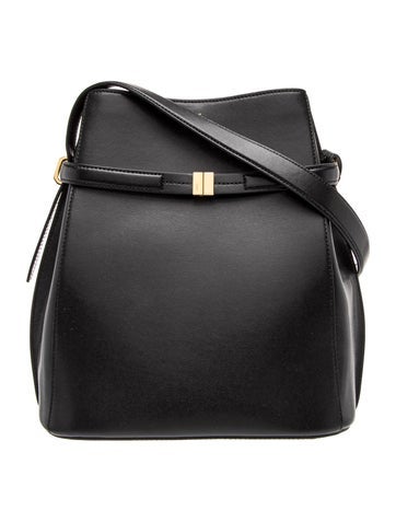 Leather Belted Bucket Bag