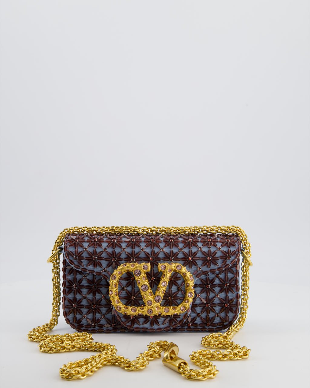 Valentino Valentino Multi Small Embroidered Loco Shoulder Bag with Gold tone Hardware RRP £3250