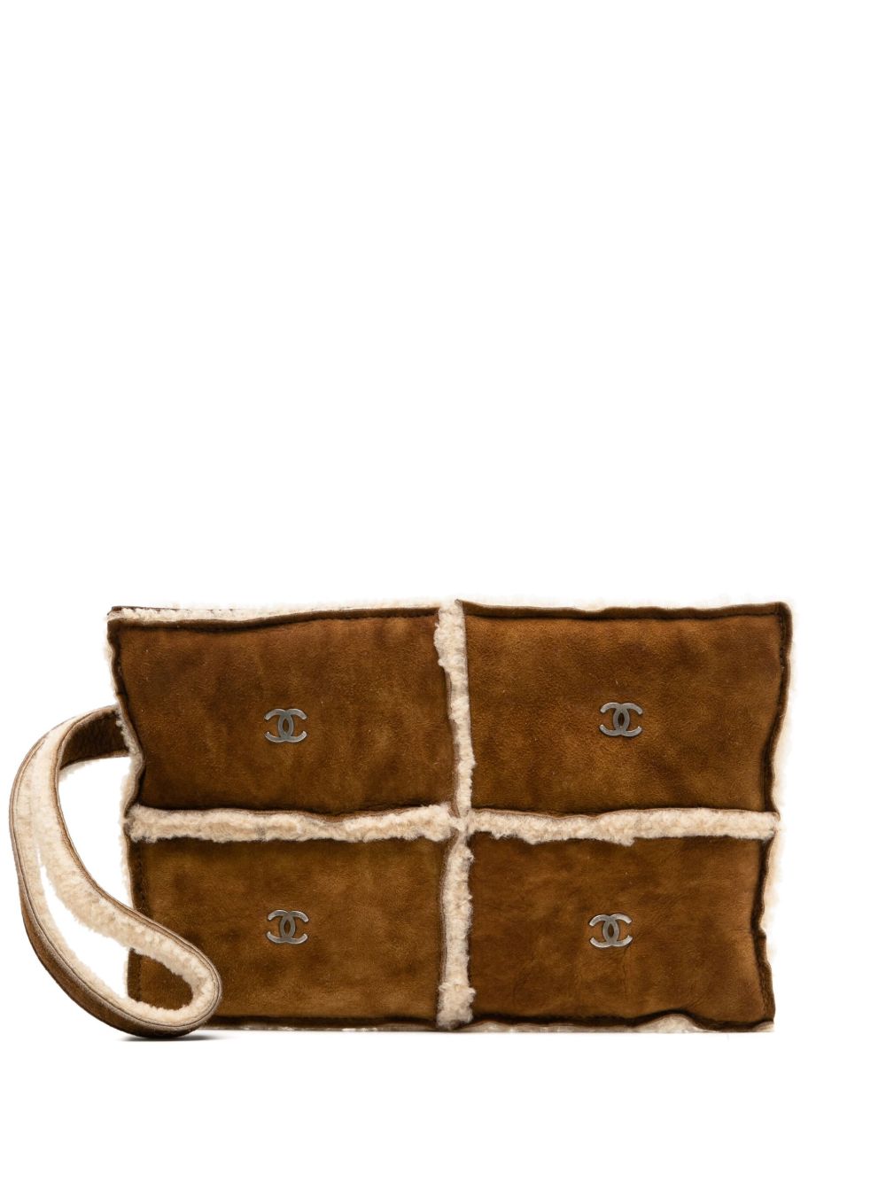 2000 shearling suede clutch