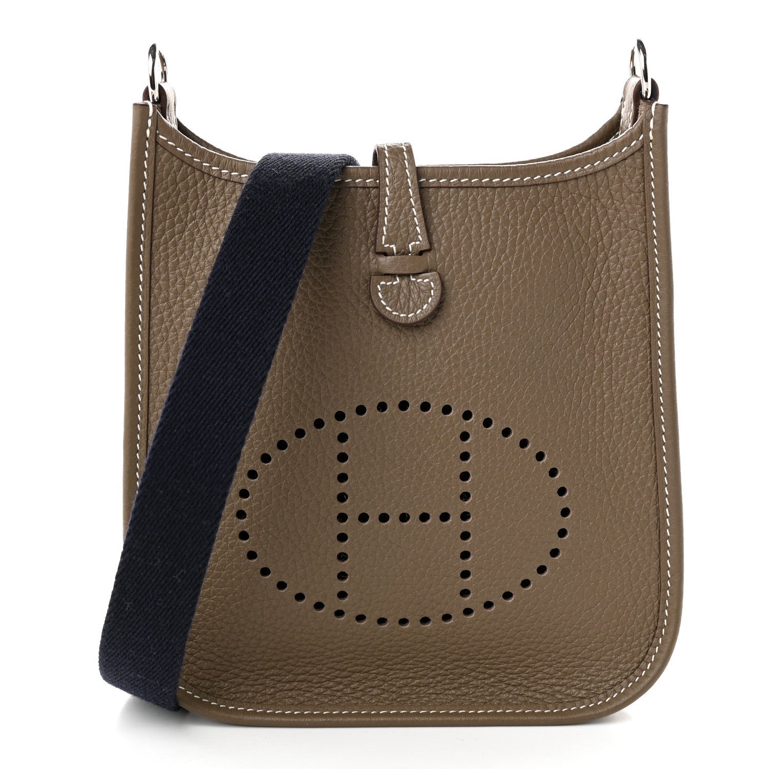 Hermes Taurillon Clemence Amazone Evelyne TPM Etoupe Bleu Indigo