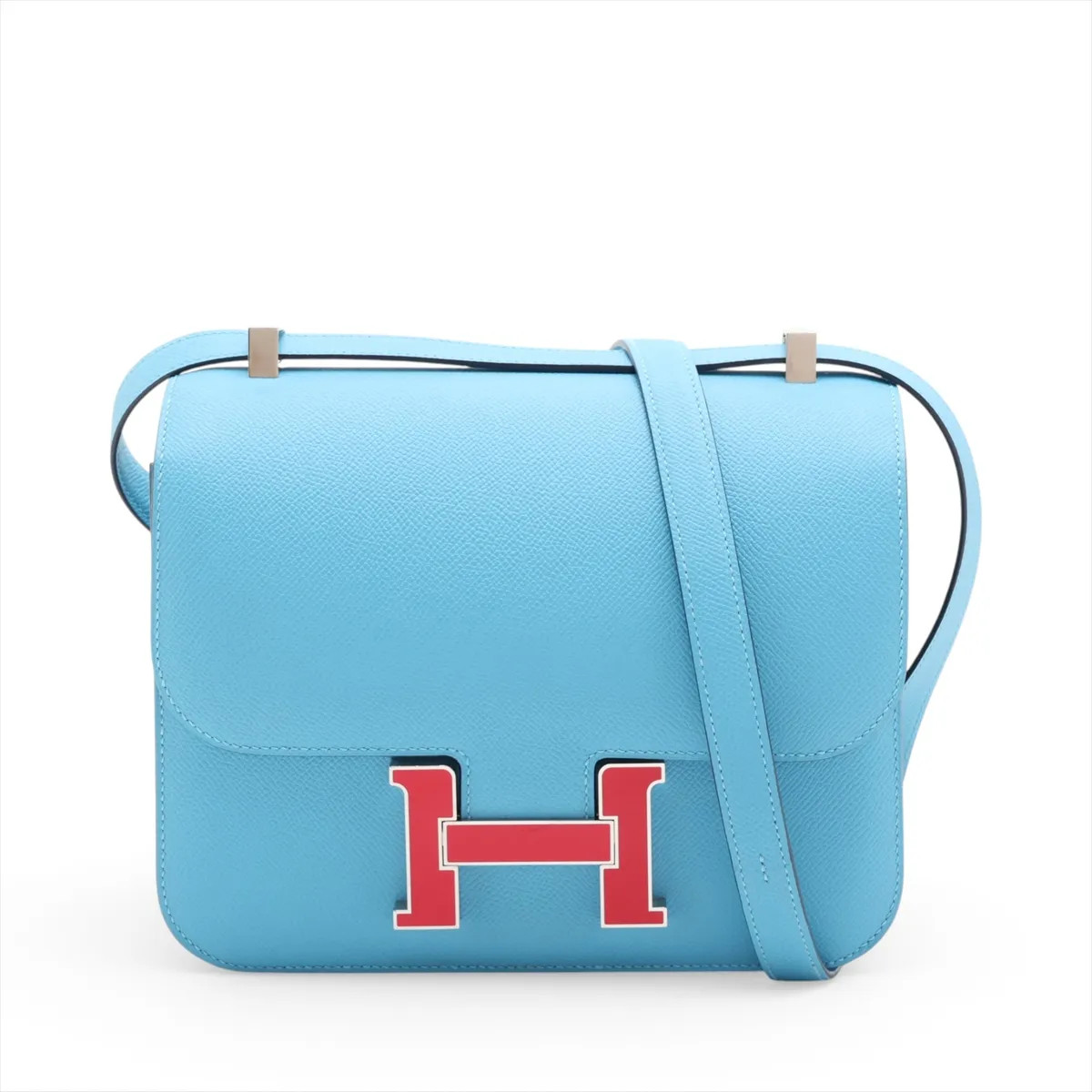 Hermès Constance 24 Veau Epsom Blue du nord Silver Metal Fittings