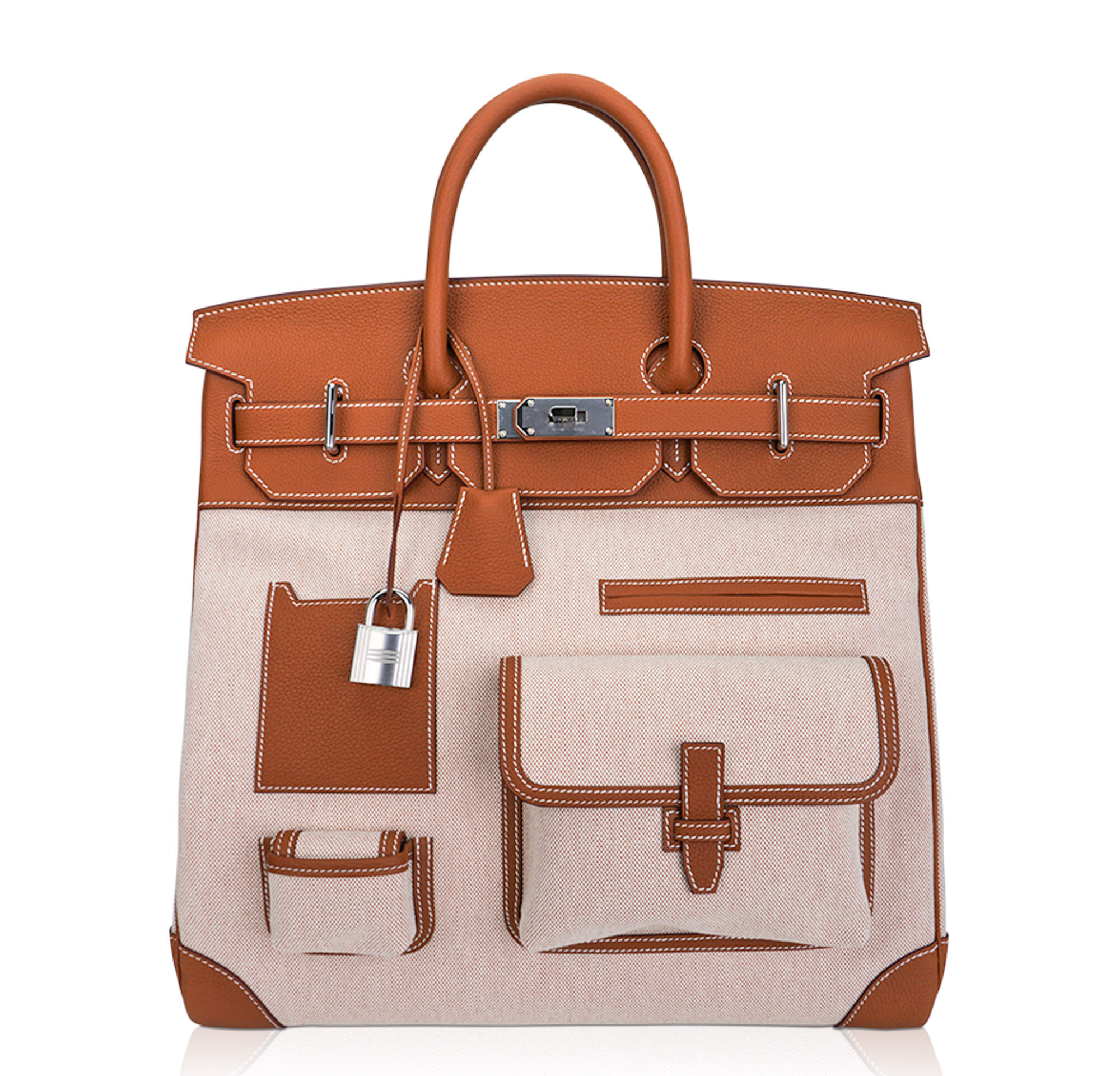 Hermes HAC 40 Cargo Gold Evercalf Toile Palladium Limited Edition Rare