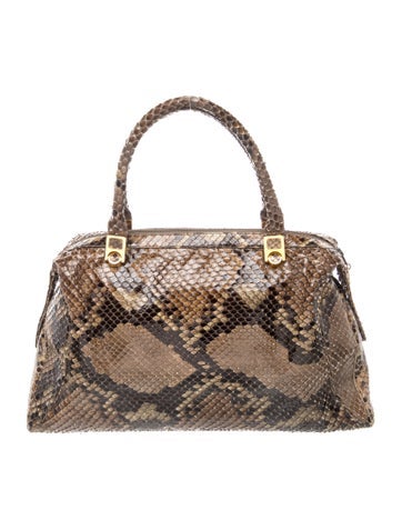 Judith Leiber Python Top Handle Bag