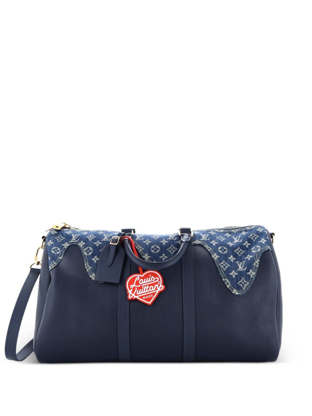 Louis Vuitton Nigo Keepall Bandouliere Bag Monogram Denim and Taurillon Leather 50 travel bag