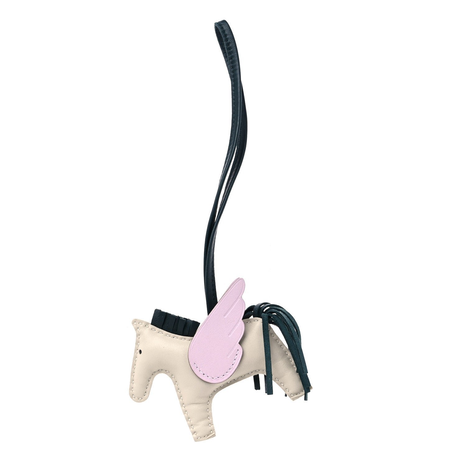 Hermes Milo Lambskin Grigri Rodeo Pegase Horse Bag Charm PM Nata Mauve Sylvestre Vert Cypress