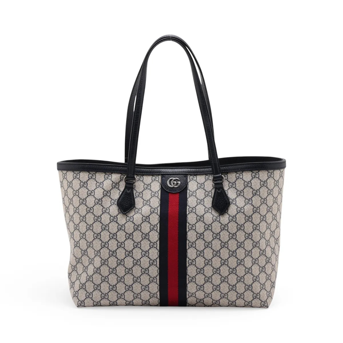 Gucci GG Supreme Ophidia 631685 PVC & leather Tote bag Navy Blue