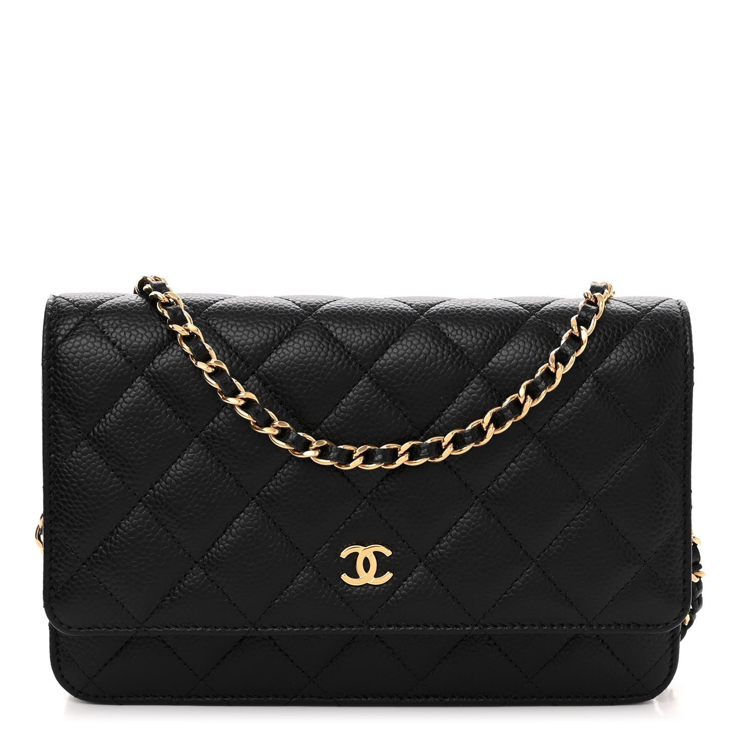 Chanel Caviar Quilted Wallet on Chain WOC Black