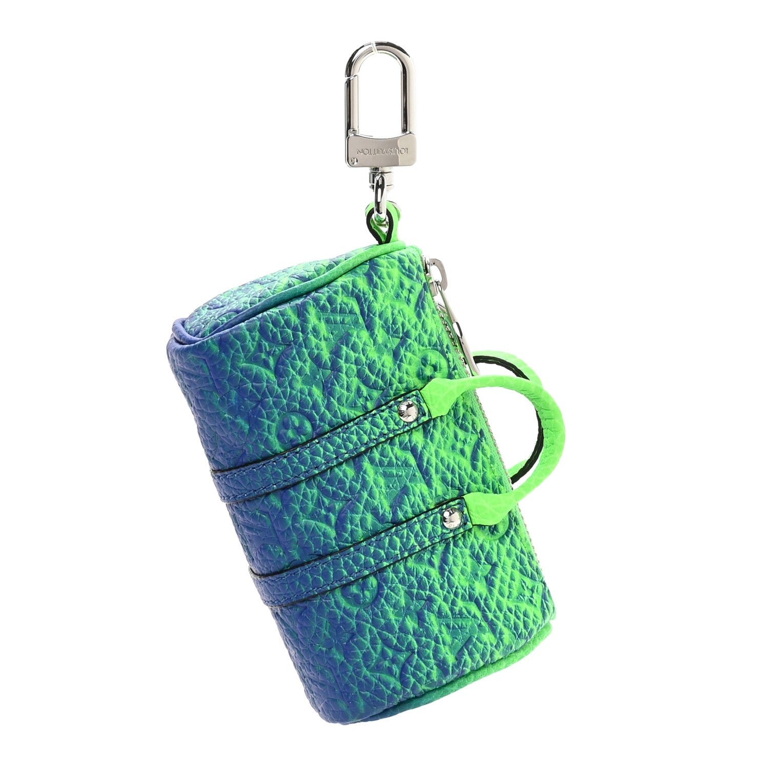 Louis Vuitton Taurillon Illusion Mini Keepall Earphones Pouch Bleu Vert