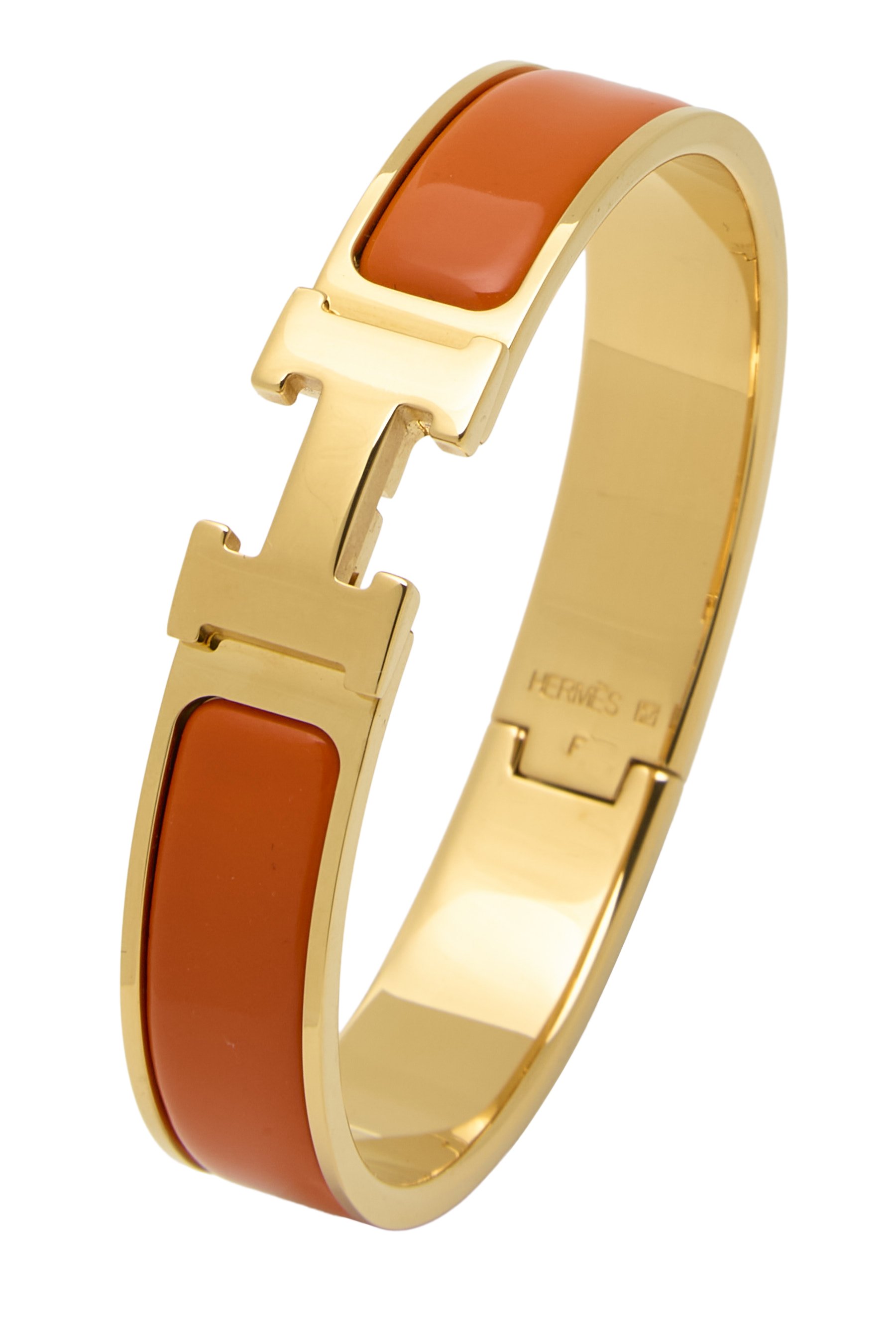Orange Enamel Clic-Clac 'H' Bracelet Narrow PM
