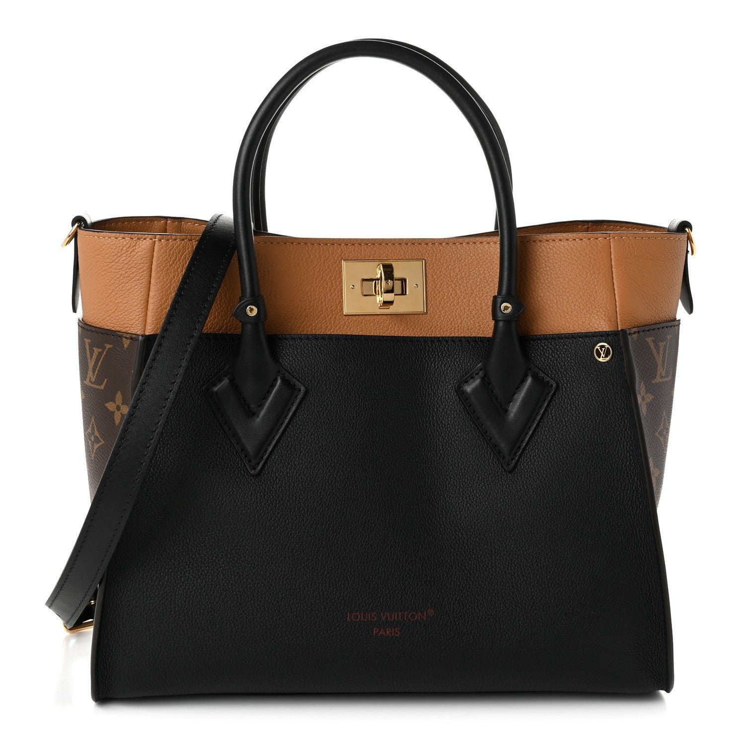 Louis Vuitton Calfskin Monogram On My Side MM Black