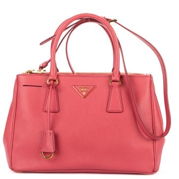 Leather Small Double Zip Galleria Tote