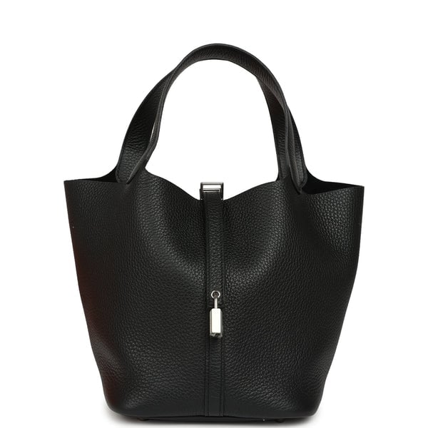 Hermes Hermes Picotin Lock 22 Black Clemence Palladium Hardware