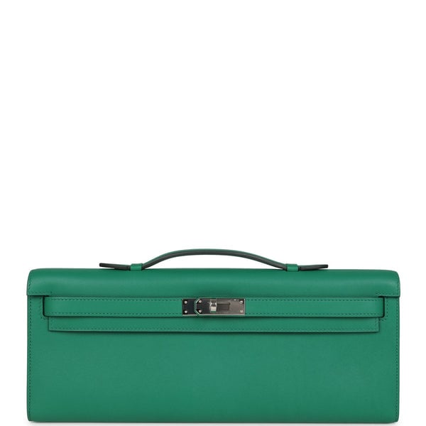 Hermes Hermes Kelly Cut Vert Vertigo Swift Palladium Hardware