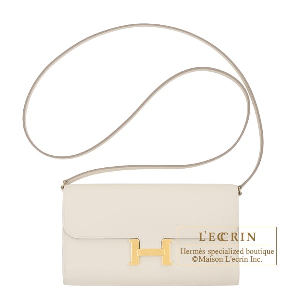 Hermes Constance Long To Go Craie Epsom leather Gold hardware
