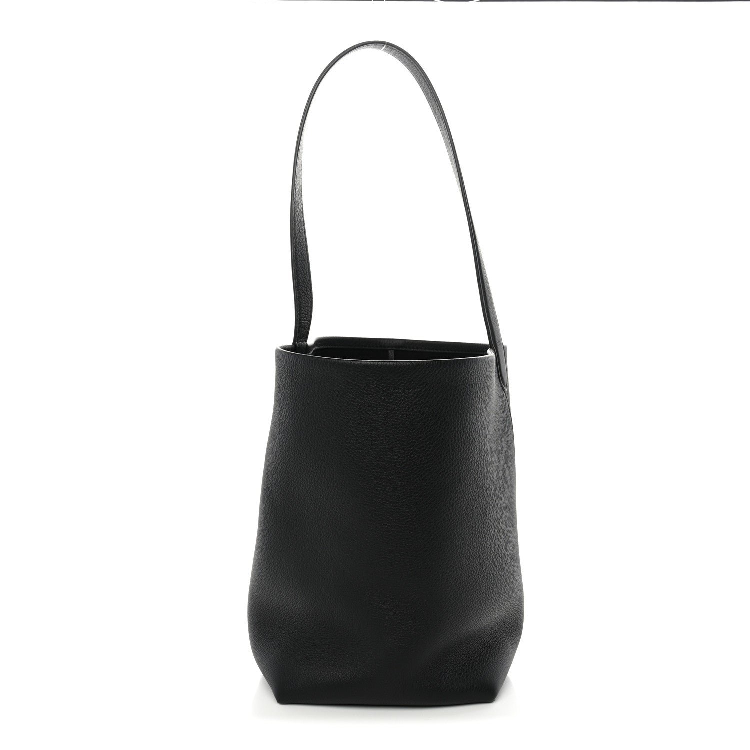 The Row Grained Calfskin Medium N/S Park Tote Black