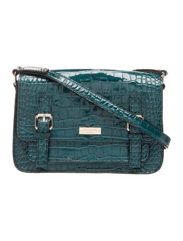 Embossed Leather Top Handle Bag