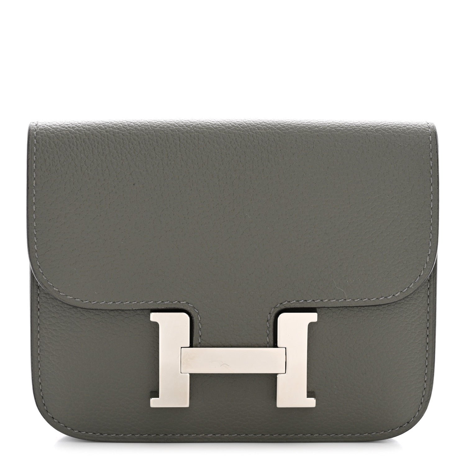 Hermes Evercolor Constance Slim Wallet Gris Meyer